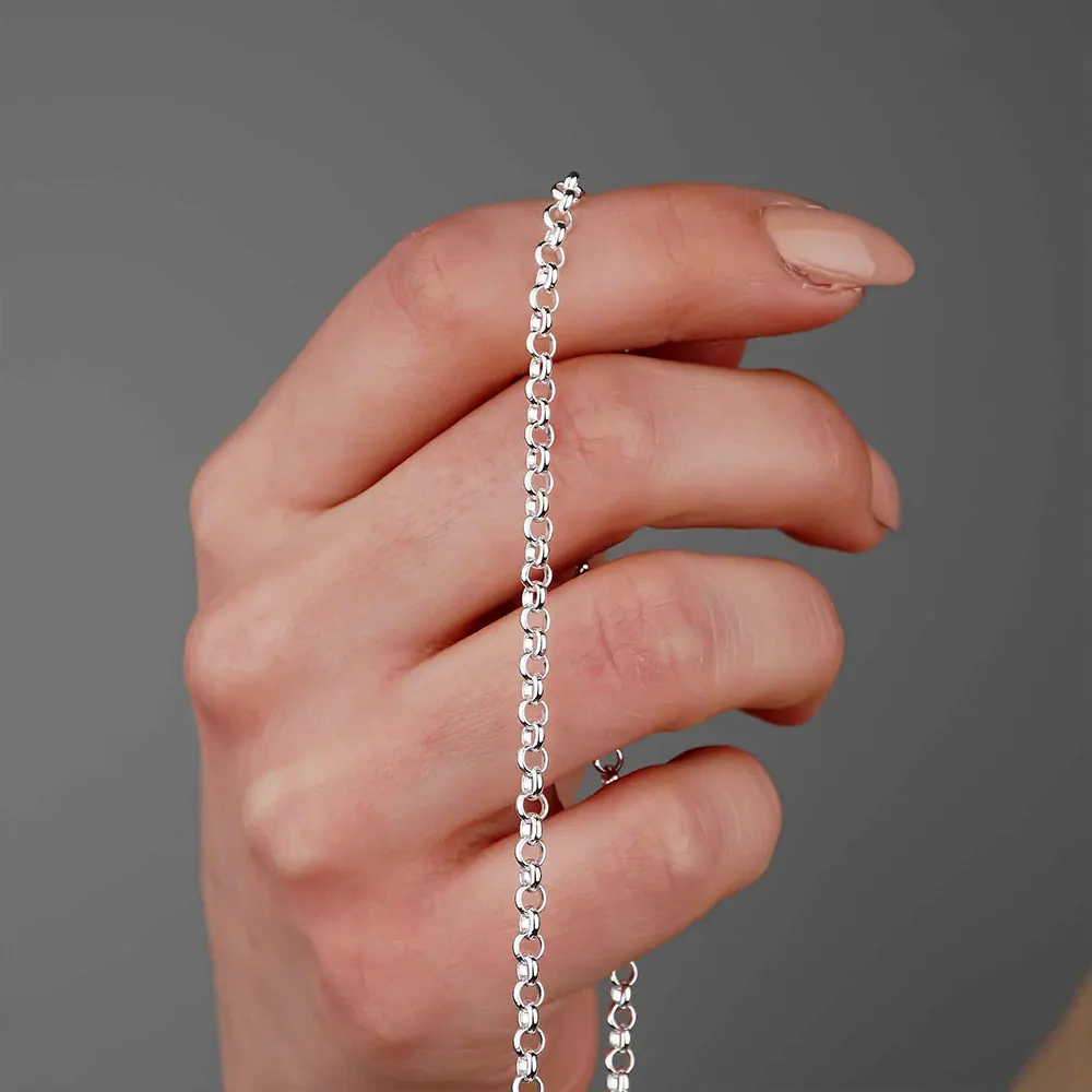 rolo chain polished silver
